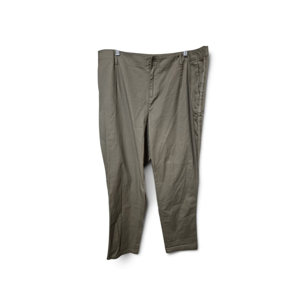 Mens Khaki Chino Pants Tapered Leg Flat Front Casual Trousers Olive Tan 0531